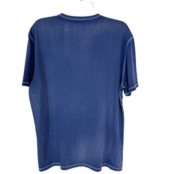 John Varvatos Men’s Reverse Print Button Henley T-Shirt Blue Size M - Picture 5 of 7